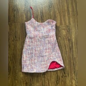 Forever 21 Pink and Red Tweed Mini Dress